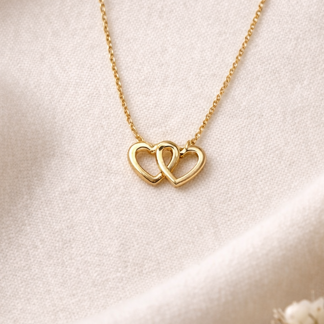 Aremera Linked Hearts Necklace